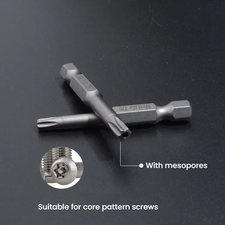 WEILIGU 5pcs 75mm T6 Magnetic S2 Pneumatic Air Bit Electric Drill Plum Blossom Head With Center Hole