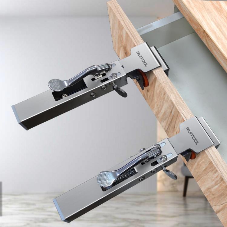 RUITOOL Stainless Steel Push Quick Drawer Clamp Adjustable Telescopic Woodworking Fixture Clamps, Spec: Small Bow Clip