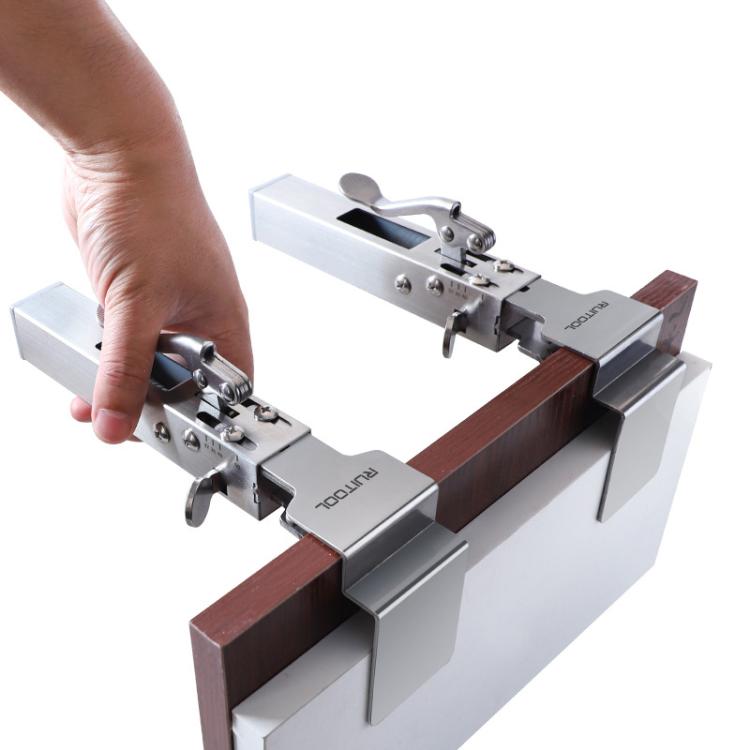RUITOOL Stainless Steel Push Quick Drawer Clamp Adjustable Telescopic Woodworking Fixture Clamps, Spec: Small Bow Clip
