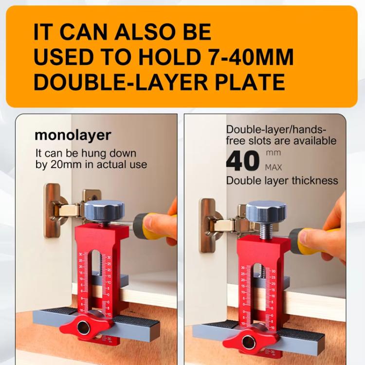RUITOOL Cabinet Door Installation Locator Aids Adjustable Rebounder Punched Mounting Jig Leveling Device, Spec: Without Drill