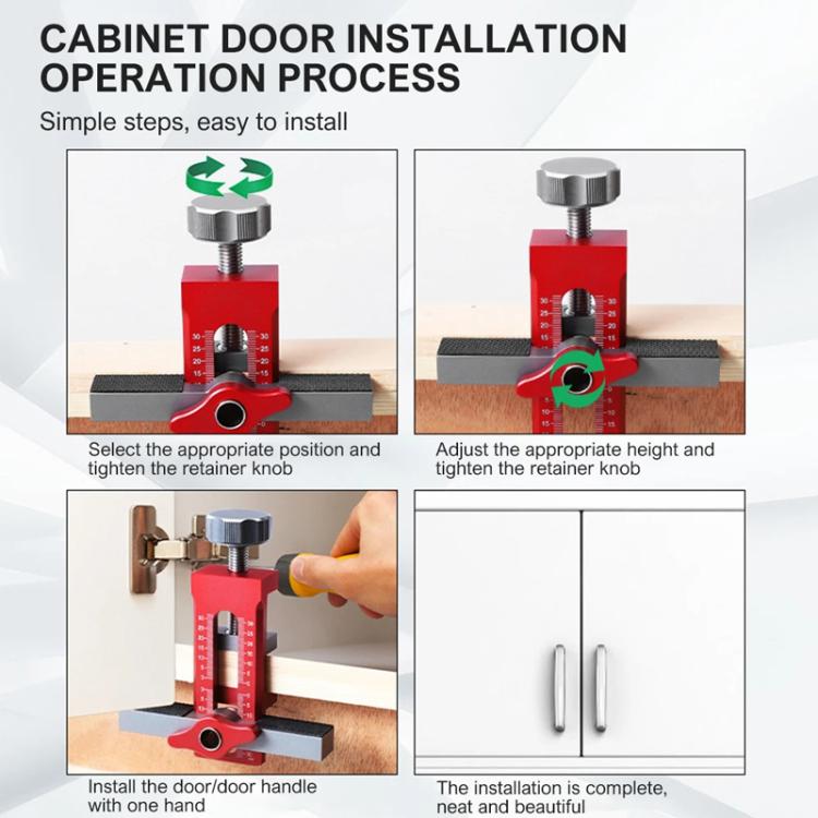 RUITOOL Cabinet Door Installation Locator Aids Adjustable Rebounder Punched Mounting Jig Leveling Device, Spec: Without Drill
