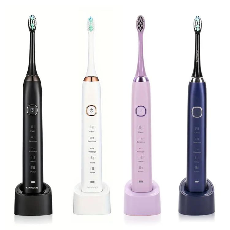 Sarmocare S100 IPX7 Waterproof Portable Sonic Electric Toothbrush with 8-brush Heads(Navy Blue)