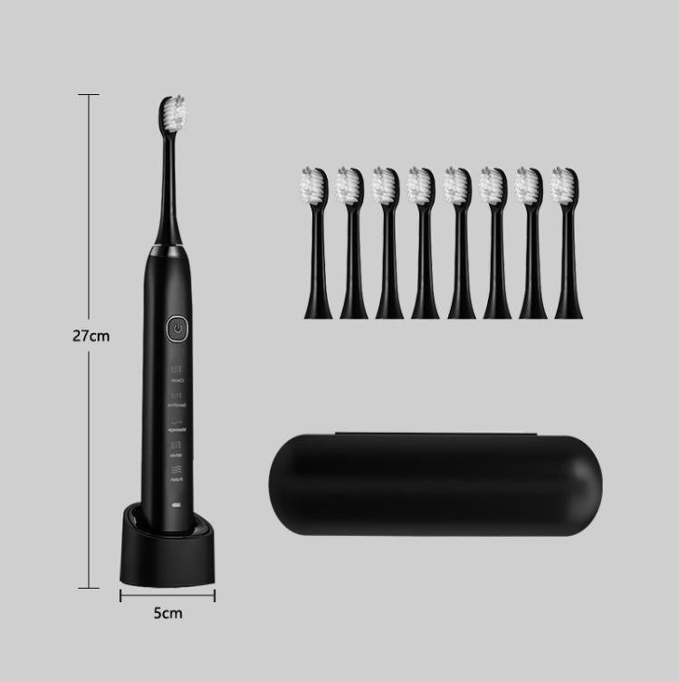 Sarmocare S100 IPX7 Waterproof Portable Sonic Electric Toothbrush with 8-brush Heads(Navy Blue)