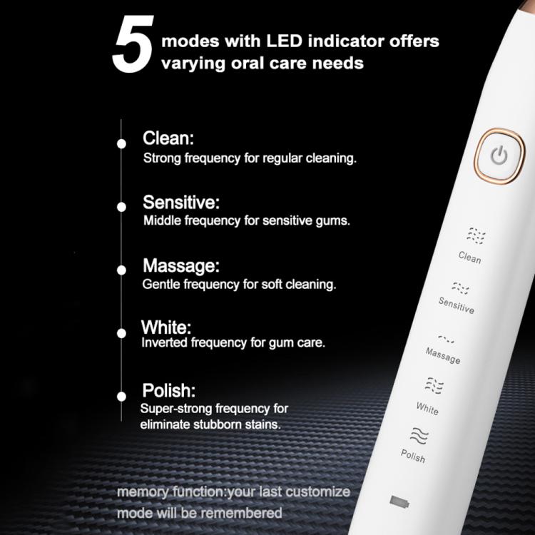 Sarmocare S100 IPX7 Waterproof Portable Sonic Electric Toothbrush with 8-brush Heads(Purple)