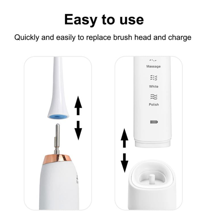 Sarmocare S100 IPX7 Waterproof Portable Sonic Electric Toothbrush with 8-brush Heads(Navy Blue)