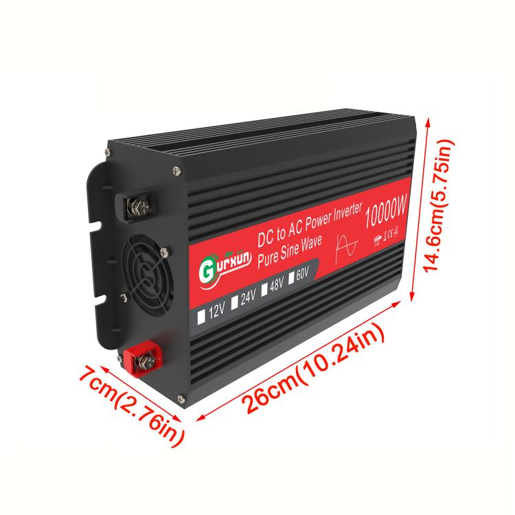 Gurxun 1500W Dual USB Fast Charger Dual Digital Display Pure Sine Wave Inverter, Spec: Brazil Plug 12V To 110V