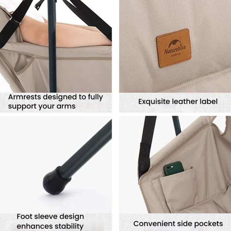 Naturehike Outdoor Folding Rocking Chair Portable Recliner Chair Leisure Camping Picnic Swing Chair(Khaki)