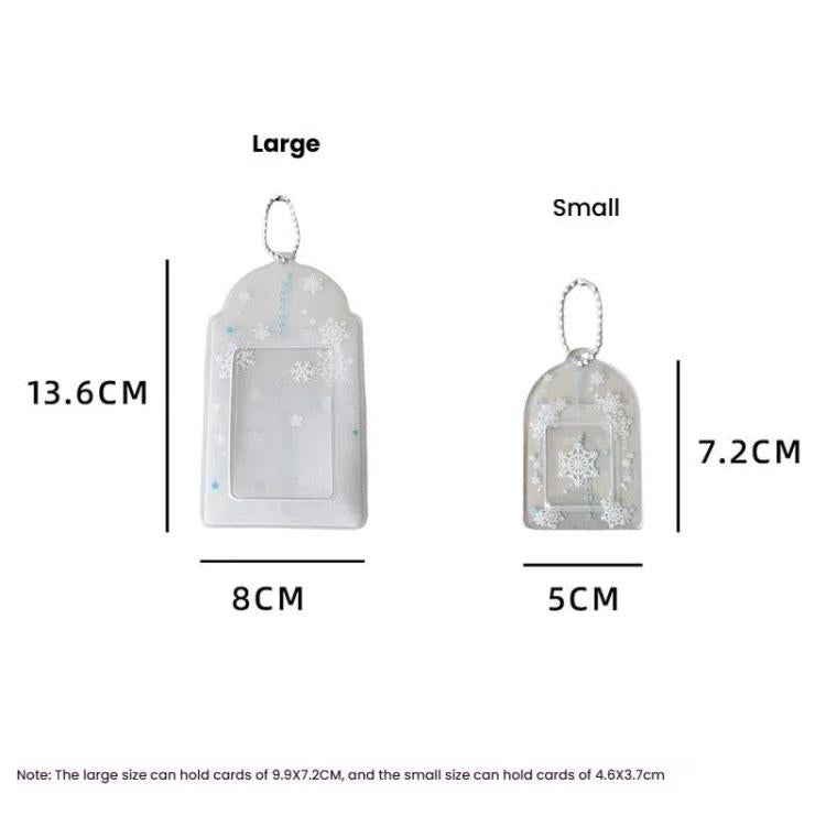 Hisocute Snowflake PVC Card Holder 1 inch 2 inch 3 inch Star Small Card Pendant Photo Case, Color: Transparent Small