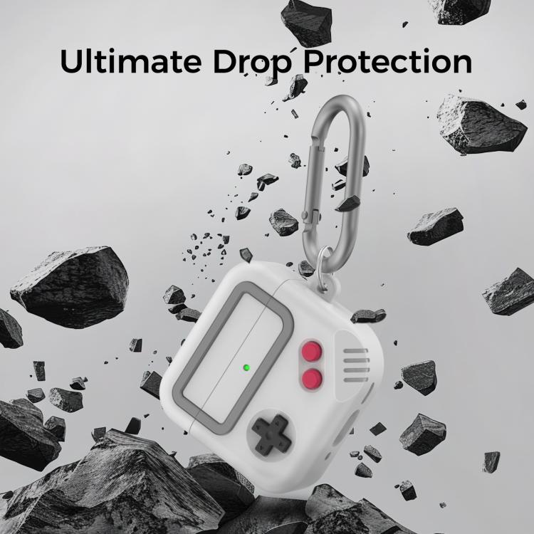 For AirPods 4 AhaStyle JY21 Silicone Earphone Protective Case Split Drip Cartoon Personalized Protective Case(Gray White)