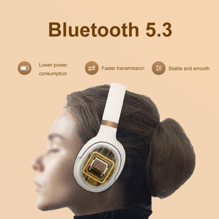 Havit H630BT Foldable Wireless Bluetooth Headset Music and Gaming Headset(Cream-color)
