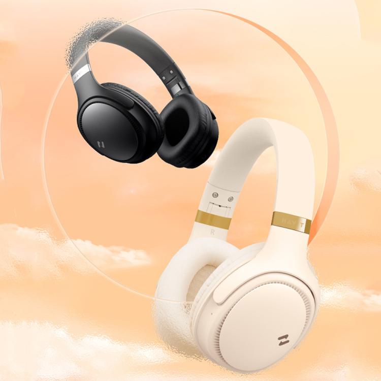 Havit H630BT Foldable Wireless Bluetooth Headset Music and Gaming Headset(Cream-color)
