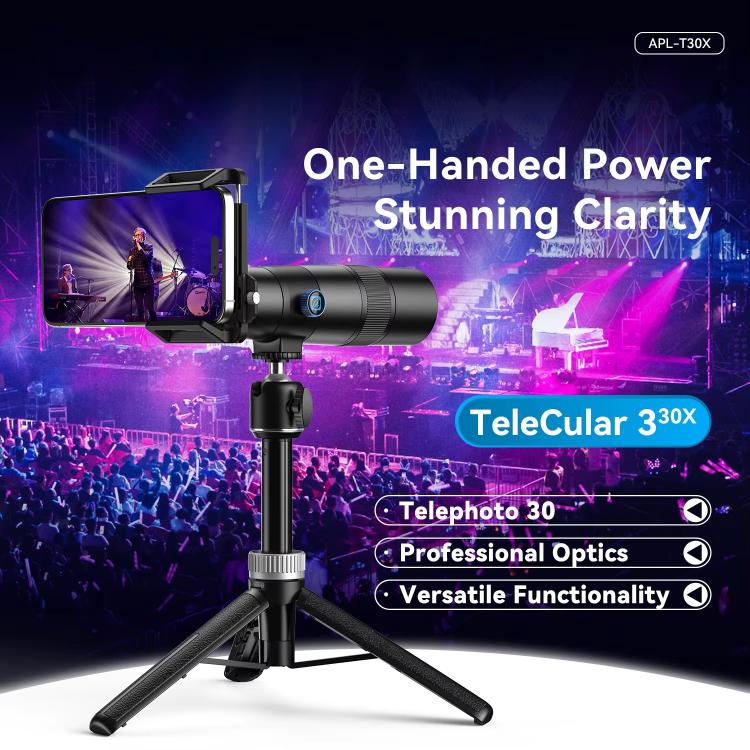 APEXEL 30X 720mm Phone Telephoto Lens with Tripod Kit(Black)