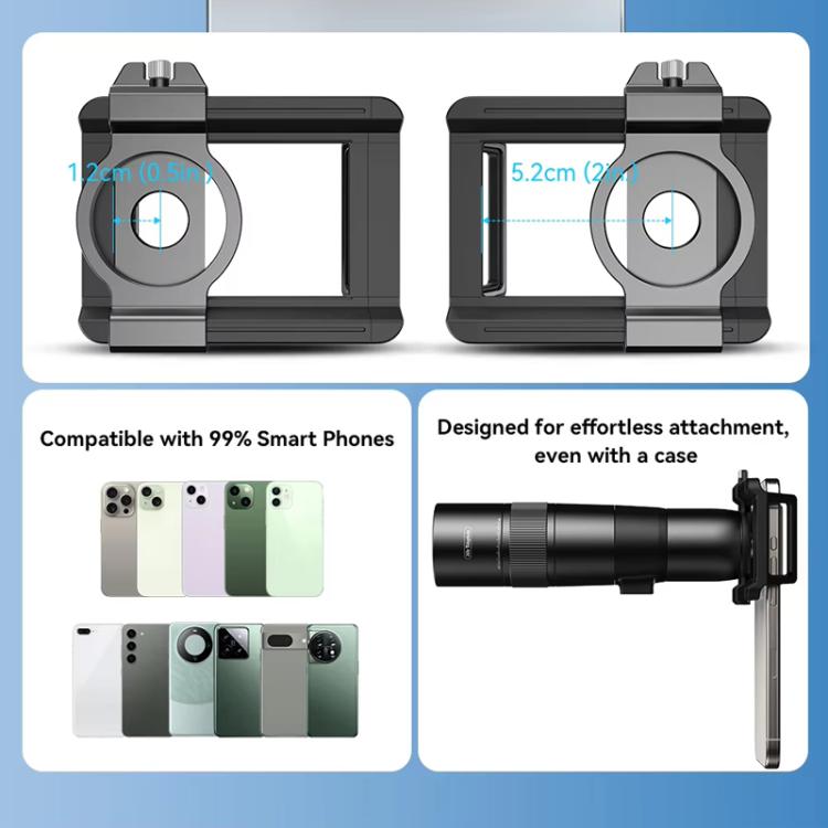 APEXEL 30X 720mm Phone Telephoto Lens with Tripod Kit(Black)