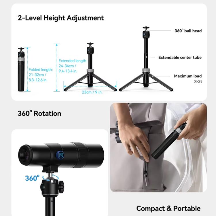 APEXEL 30X 720mm Phone Telephoto Lens with Tripod Kit(Black)