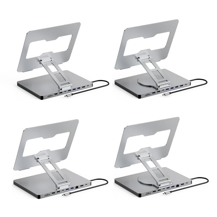 Blueendless 4K/60Hz Multifunctional Docking Station Tablet Holder, Spec: 10-in-1 Rotating