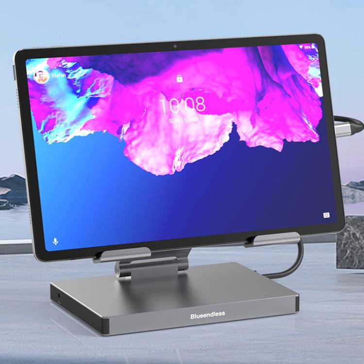 Blueendless 4K/60Hz Multifunctional Docking Station Tablet Holder, Spec: 10-in-1 Ethernet Port
