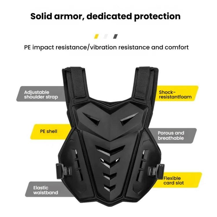 SULAITE Motocross Armor Vest Motorcycle Rider Chest Protection Equipment Racing Anti-Fall Armor Protector, Size: Uniform(Black)