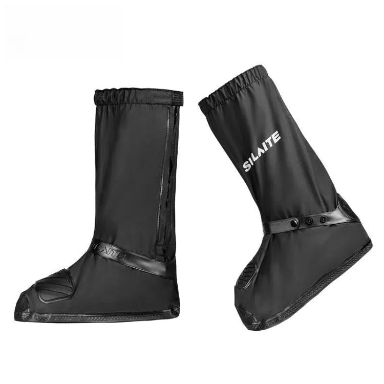 SULAITE Motorcycle Shoe Cover Thickened Anti-slip Wear-resistant Rain Shoes Outdoor Riding Adult Rain Boots, Size: 2XL(Black)