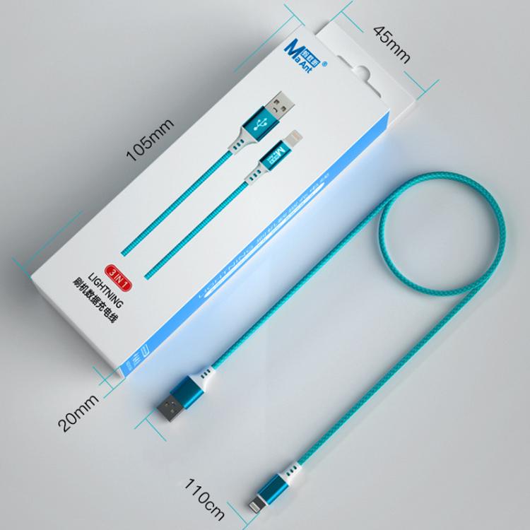 MaAnt 3 In 1 8 Pin Brush Data Charging Cable