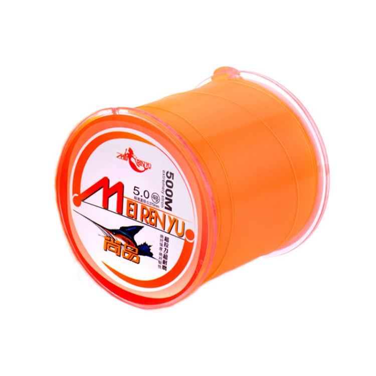 Meirenyu 500m Semi-floating Rocky Fishing Line Wear-resistant Lure Nylon Fishing Line, Size: 8.0(Orange)