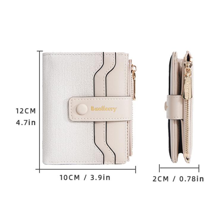 Baellerry NR118 Women Short Wallet Gradient Color Multi Card Zipper Coin Purse(Beige)
