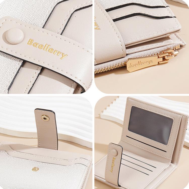Baellerry NR118 Women Short Wallet Gradient Color Multi Card Zipper Coin Purse(Beige)