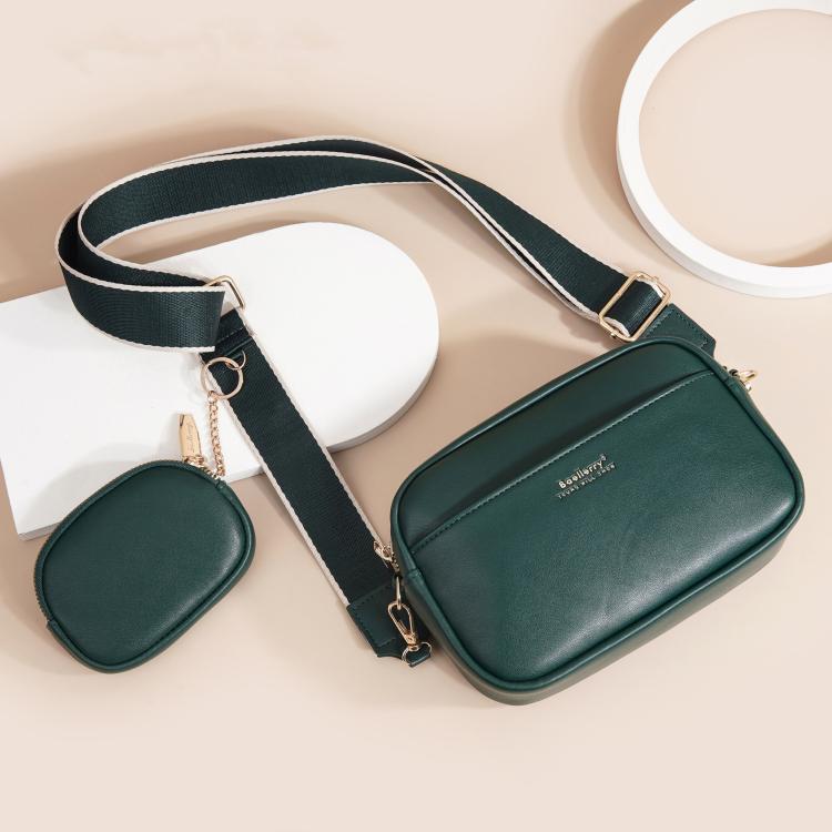 Baellerry N8938 Ladies PU Small Square Bag Large Capacity Crossbody Bag(Black)