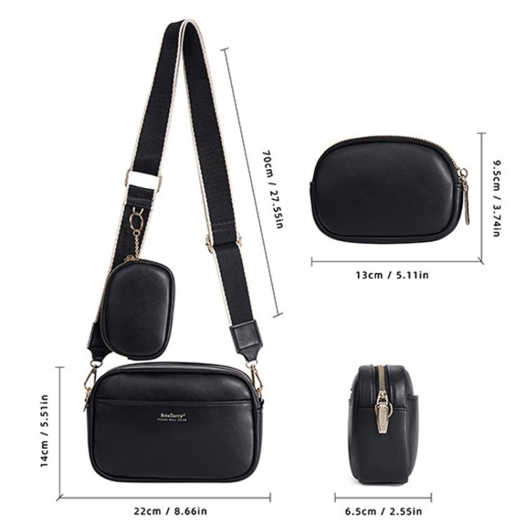 Baellerry N8938 Ladies PU Small Square Bag Large Capacity Crossbody Bag(White)