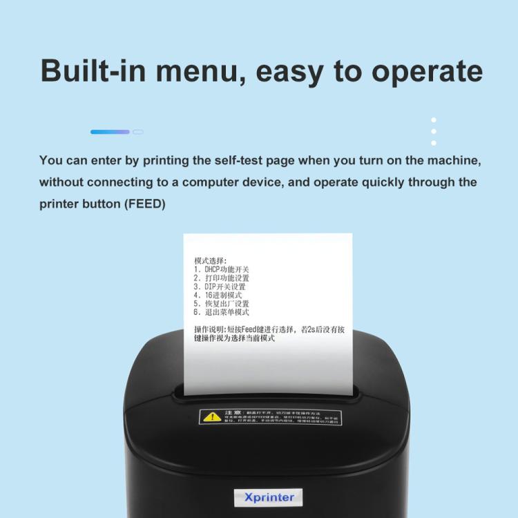 Xprinter XP-80T 80mm QR Code Supermarket Receipt Label Thermal Printer, Spec: USB(US Plug)