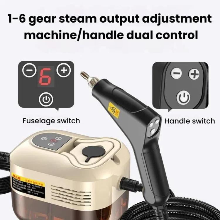 YAERDUN 1500W High Temperature Steam Cleaner Smart Digital Kitchen Hood Bathroom Cleaning Machine, Size: 220V EU Plug(Beige)