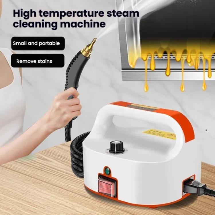 YAERDUN Steam Cleaner High Pressure High Temperature Kitchen Hood Multifunctional Household Cleaning Machine, Spec: 110V US Plug ( 2 Flat 1 Round )(Orange)