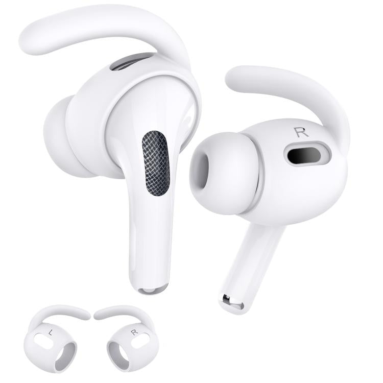 For AirPods Pro 2 AhaStyle PT189 1pair Ear Caps Silicone Anti-Lost and Non-Slip Ear Hooks(White Small)