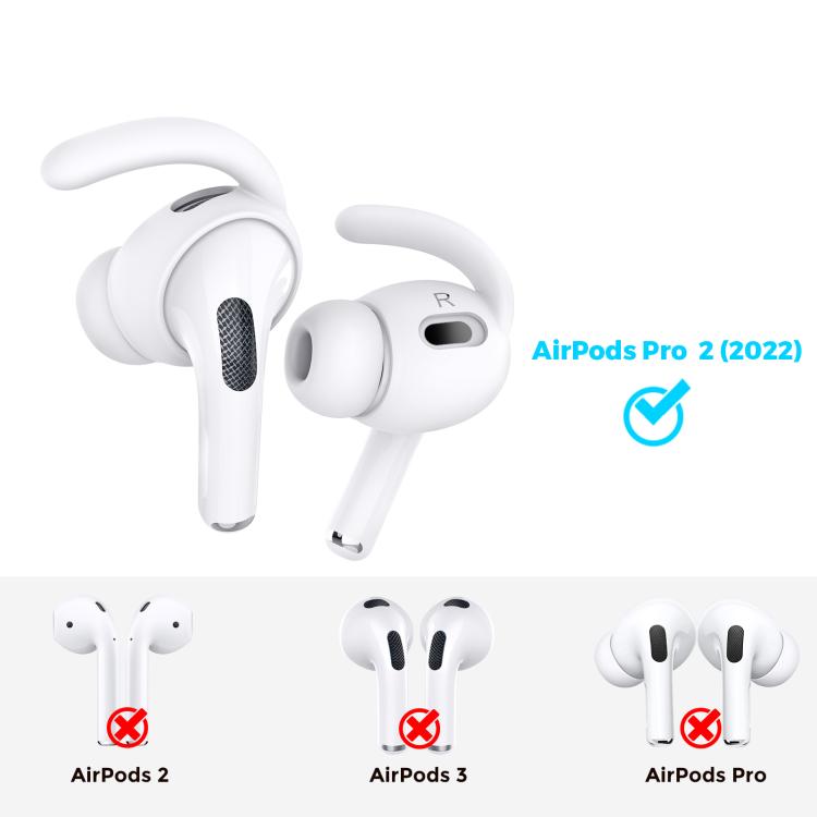 For AirPods Pro 2 AhaStyle PT189 1pair Ear Caps Silicone Anti-Lost and Non-Slip Ear Hooks(Black Small)