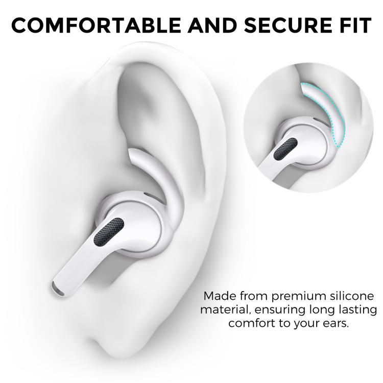 For AirPods Pro 2 AhaStyle PT189 1pair Ear Caps Silicone Anti-Lost and Non-Slip Ear Hooks(White Small)