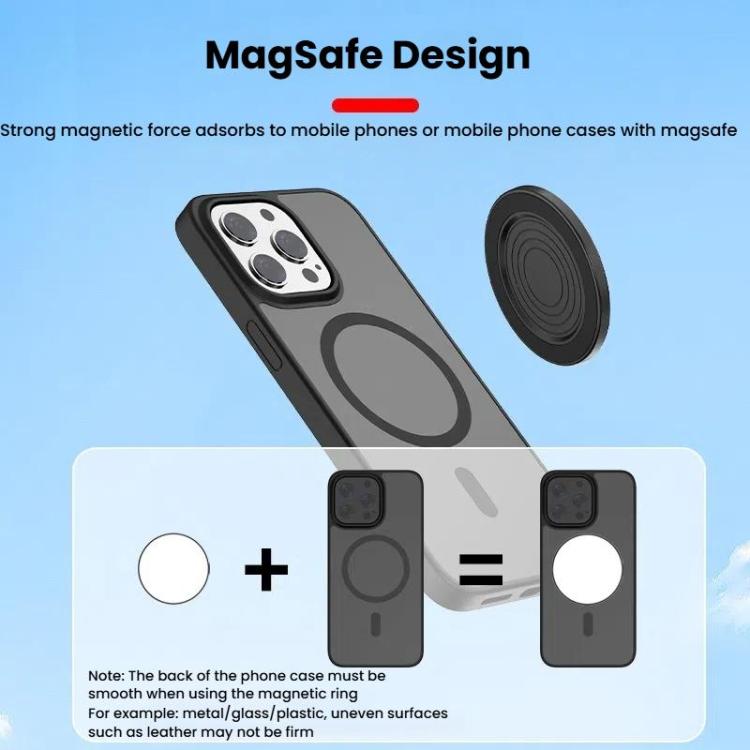 HEPAIL 101D-A Cell Phone Magnetic Selfie Mirror Magsaef Rear HD Photo Assist Convex Mirror(Black)