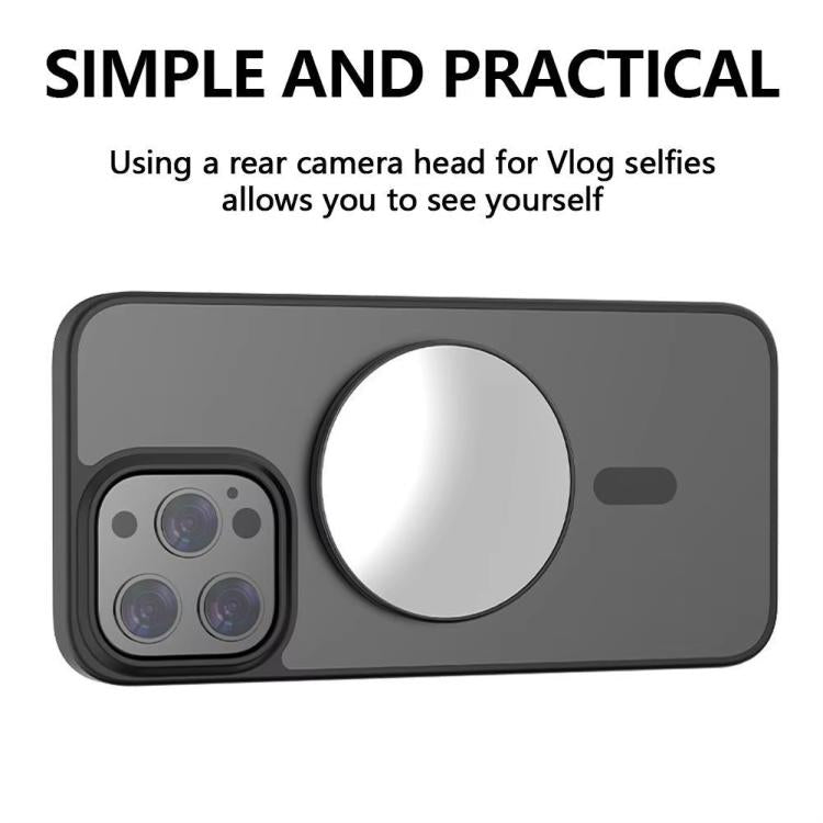 HEPAIL 101D-A Cell Phone Magnetic Selfie Mirror Magsaef Rear HD Photo Assist Convex Mirror(Silver)