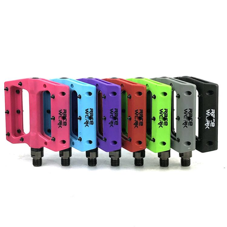 RACEWORK RK091 1pair Mountain Bike Nylon Fiber Pedals Cycling Anti-slip Pedals(Pink)