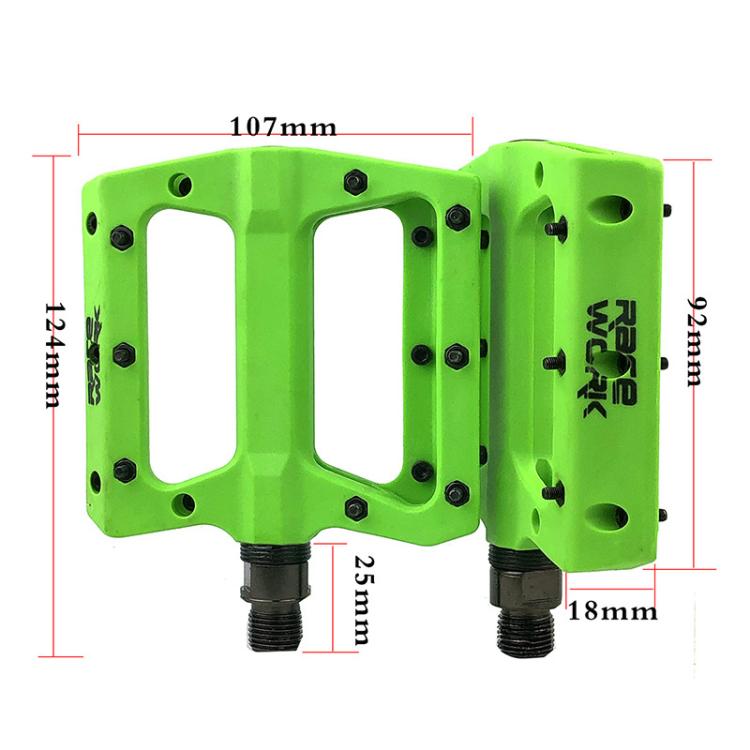 RACEWORK RK091 1pair Mountain Bike Nylon Fiber Pedals Cycling Anti-slip Pedals(Black)