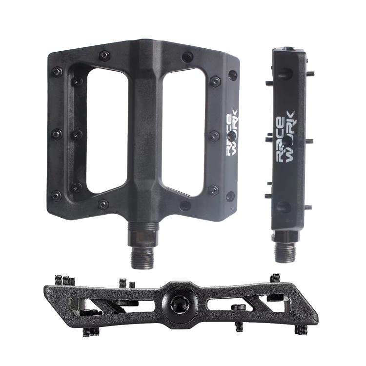 RACEWORK RK091 1pair Mountain Bike Nylon Fiber Pedals Cycling Anti-slip Pedals(Gray)