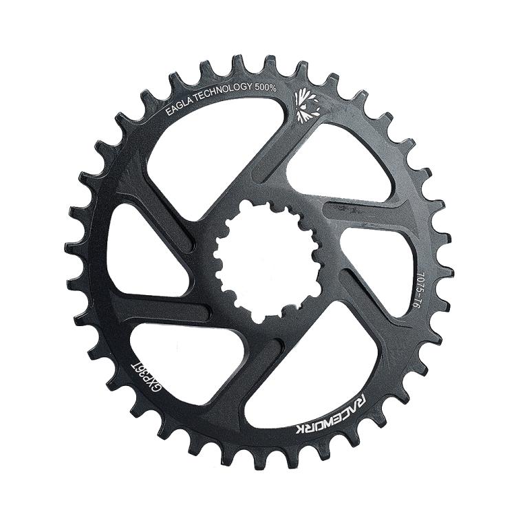 RACEWORK 7075-T6 For SRAM Mountain Bike Single Plate Round Bicycle Sprocket, Spec: 3mm 36T
