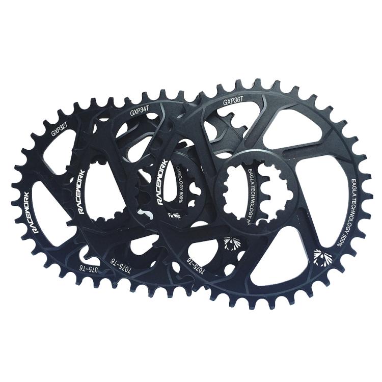 RACEWORK 7075-T6 For SRAM Mountain Bike Single Plate Round Bicycle Sprocket, Spec: 3mm 36T