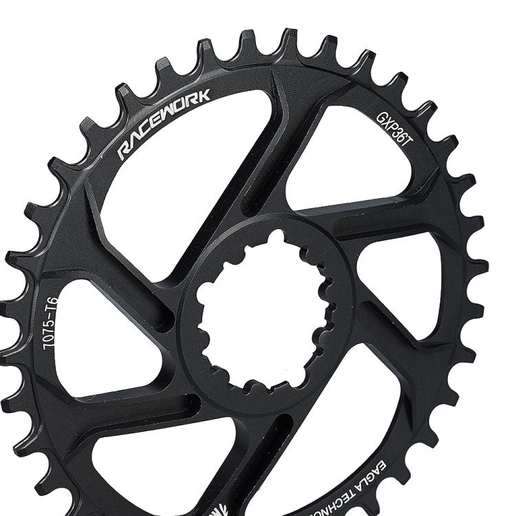 RACEWORK 7075-T6 For SRAM Mountain Bike Single Plate Round Bicycle Sprocket, Spec: 3mm 36T