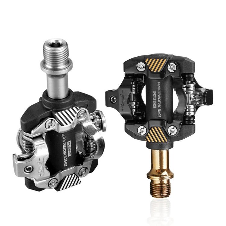 RACEWORK M8100 Mountain Bike Self-locking Pedal Ultra-light DU Bearing SPD Pedal, Color: Black