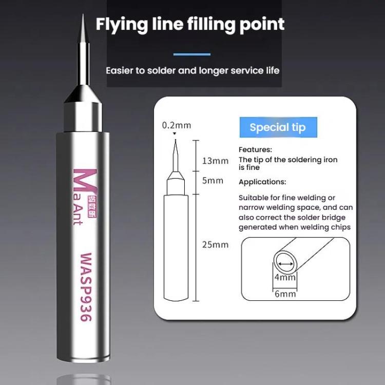 MaAnt WASP936 Universal Flying Wire Soldering Iron Tip Lead-Free Soldering Tip, Style: I