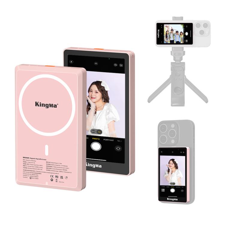 KingMa PH02 MAX Mobile Phone MagSafe Display Screen Selfie Live Streaming Phone Rear Camera(Pink)