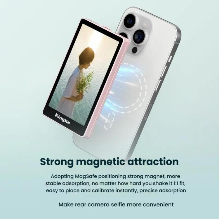 KingMa PH02 MAX Mobile Phone MagSafe Display Screen Selfie Live Streaming Phone Rear Camera(Black)