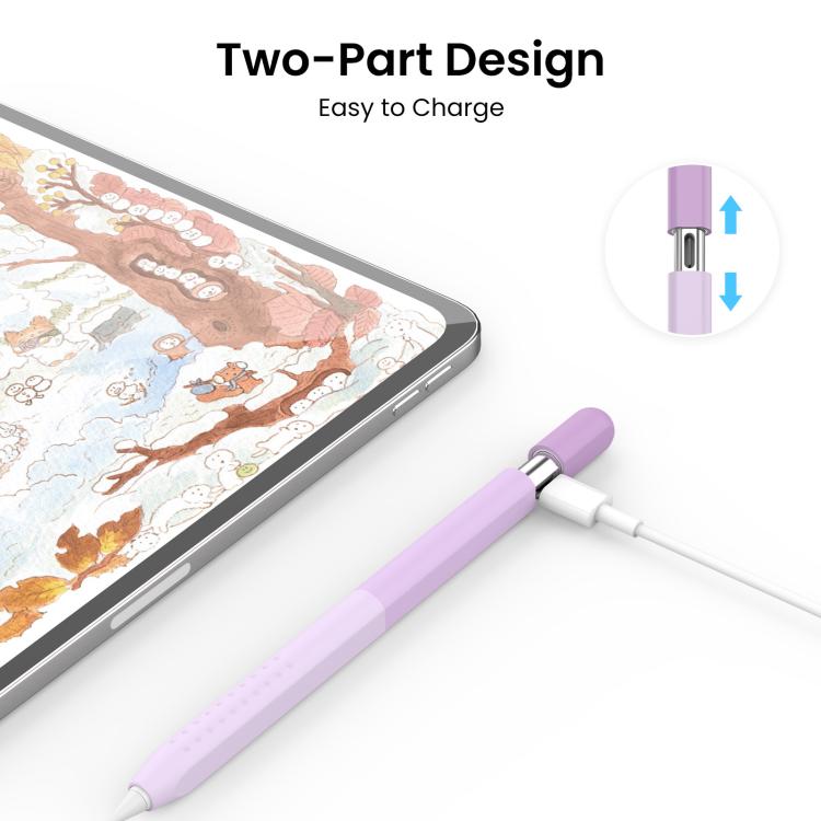 For Apple Pencil USB-C AhaStyle PT102-3 Stylus Gradient Color Silicone Pen Case(Blue)