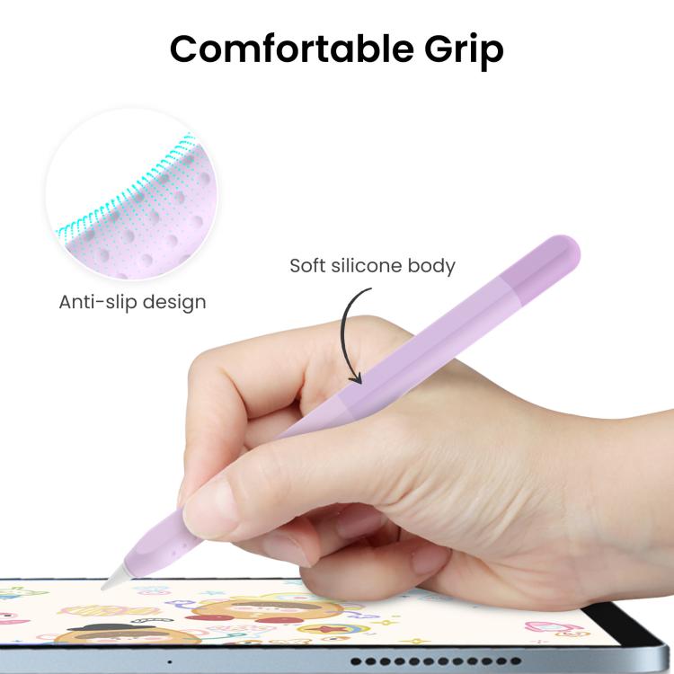 For Apple Pencil USB-C AhaStyle PT102-3 Stylus Gradient Color Silicone Pen Case(Pink)
