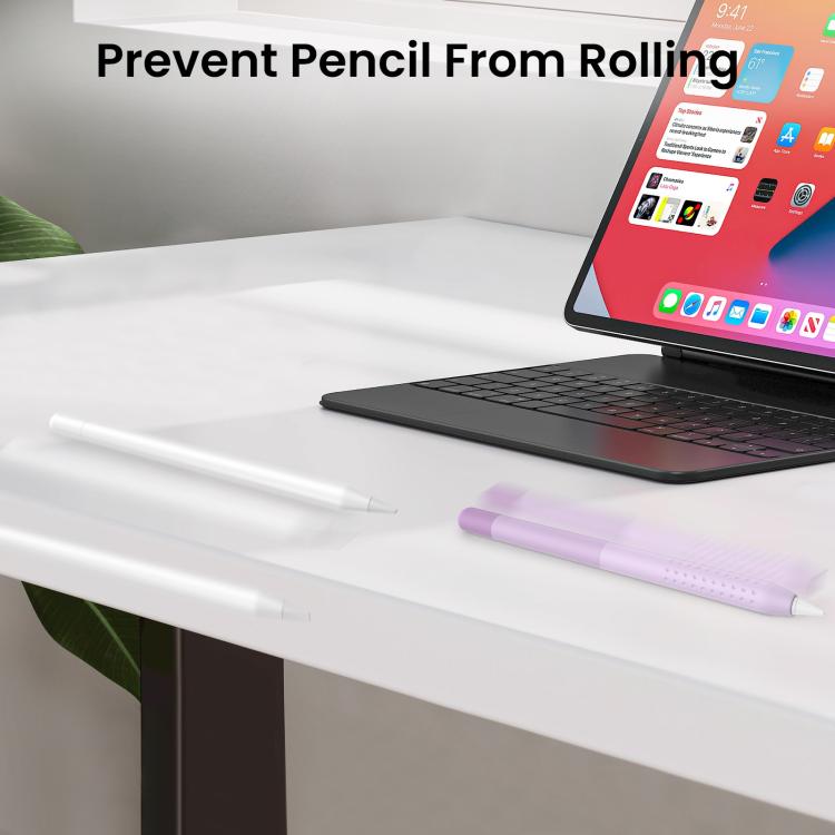 For Apple Pencil USB-C AhaStyle PT102-3 Stylus Gradient Color Silicone Pen Case(Pink)