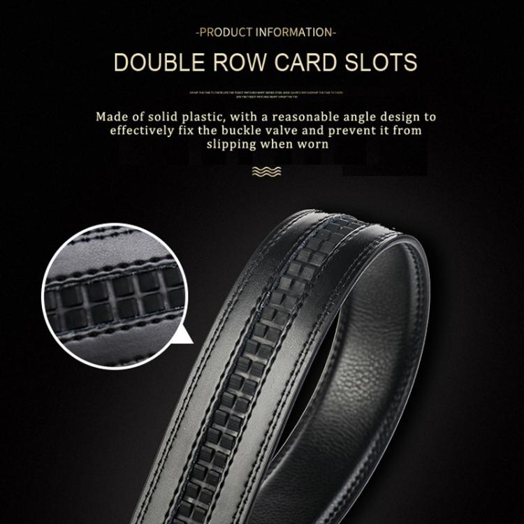 Dandali Men Leather Automatic Buckle Belt, Length: 120cm(Silver)